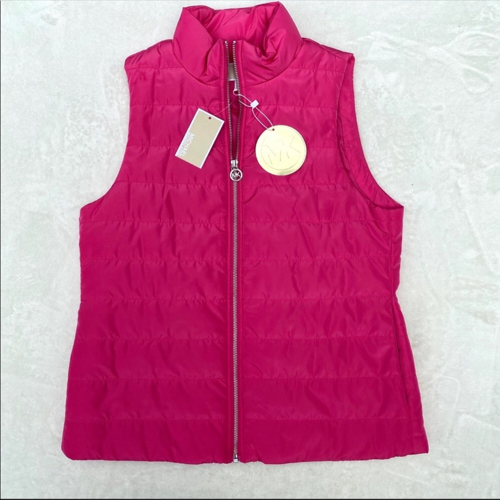 Michael Kors Electric Pink Puffer Vest
